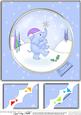 8 x 8 Christmas Elephant Scalloped Corner Topper