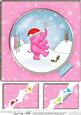 8 x 8 Christmas Elephant Scalloped Corner Topper