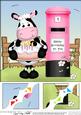 8 x 8 Milly Moo Cow's Birthday Cake Scalloped Corner Topper