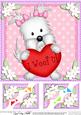 8 x 8 Jess Westie Dog's Heart Scalloped Corner Topper