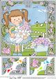 8 x 8 Girlz Liz's Flowers Scalloped Corner Topper