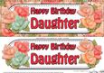 Large Dl Birthday Daughter Roses Card & 3D Decoupage