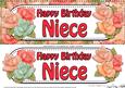 Large Dl Birthday Niece Roses Card & 3D Decoupage