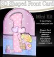 3D 1st Birthday Doll Shaped Front Card with Decoupage