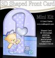 3D 1st Birthday Teddy Shaped Front Card with Decoupage