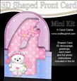 3D 4th Birthday Teddy Shaped Front Card with Decoupage