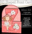 3D 7th Birthday Ballerina Shaped Front Card with Decoupage