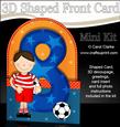 3D 8th Birthday Footballer Shaped Front Card with Decoupage