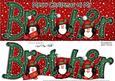 Large Dl Xmas Brother with Penguins Card & 3D Decoupage