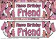 Large Dl Birthday Friend Butterflies Card & 3D Decoupage