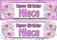 Large Dl Birthday Niece Daisies Floral 3D Decoupage