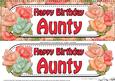 Large Dl Happy Birthday Aunty Roses Card & 3D Decoupage