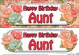 Large Dl Happy Birthday Aunt Roses Card & 3D Decoupage