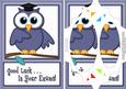 A5 Wise Owl Exam Good Luck Felties Scallop Corner N Pyramage
