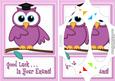 A5 Wise Owl Exam Good Luck Felties Scallop Corner N Pyramage