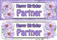 Large Dl Birthday Partner Daisies Floral 3D Decoupage