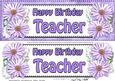 Large Dl Birthday Teacher Daisies Floral 3D Decoupage