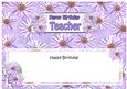 Birthday Teacher Daisies Floral Large Dl Matching Insert