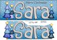 Merry Christmas Sara Xmas Trees Large Dl & 3D Decoupage
