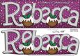 Merry Christmas Rebecca Xmas Puds Large Dl & 3D Decoupage