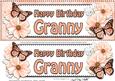 Large Dl Birthday Granny Floral Butterflies 3D Decoupage