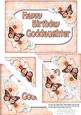 5x7 Flower & Butterfy Birthday Goddaughter Scallop Corner