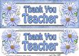 Large Dl Thank You Teacher Daisies Card & 3D Decoupage