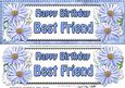 Large Dl Birthday Best Friend Daisies Card & 3D Decoupage