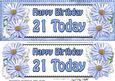 Large Dl Birthday 21 Today Daisies Card & 3D Decoupage