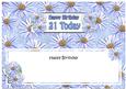 Birthday 21 Today Daisies Floral Large Dl Matching Insert