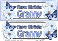 Large Dl Birthday Granny Floral Butterflies 3D Decoupage