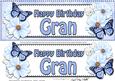 Large Dl Birthday Gran Floral Butterflies 3D Decoupage