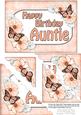 5x7 Flowers & Butterflies Birthday Auntie Scallop Corner