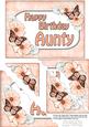 5x7 Flowers & Butterflies Birthday Aunty Scallop Corner