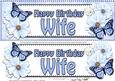 Large Dl Birthday Wife Floral Butterflies 3D Decoupage