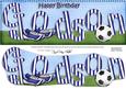 Large Dl Birthday Godson Football Card & 3D Decoupage