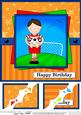 8 x 8 Bazil Plays Football Birthday Scalloped Corner Topper