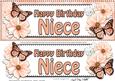 Large Dl Birthday Niece Floral Butterflies 3D Decoupage