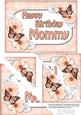 5x7 Flowers & Butterflies Birthday Mommy Scallop Corner