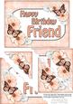5x7 Flowers & Butterflies Birthday Friend
