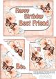 5x7 Flowers & Butterflies Birthday Best Friend