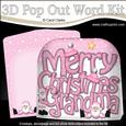 Christmas Grandma Santa Pop Out Xmas Word Card