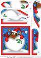 Rudolph's Xmas Heart Snowball Fan Pyramage Topper