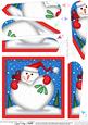 Snowman's Xmas Heart Snowball Fan Pyramage Topper