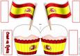 Flying the Flag Spain Cupcake Felties Shaped Card