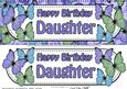 Large Dl Birthday Daughter Butterflies Card & 3D Decoupage