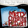 Merry Christmas Robert Rudolph Pop Out Xmas Word Card