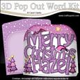 Merry Christmas Hazel Xmas Trees Pop Out Xmas Word Card