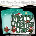 Merry Christmas Claire Robins Pop Out Xmas Word Card
