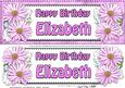 Large Dl Birthday Elizabeth Daisies Floral 3D Decoupage